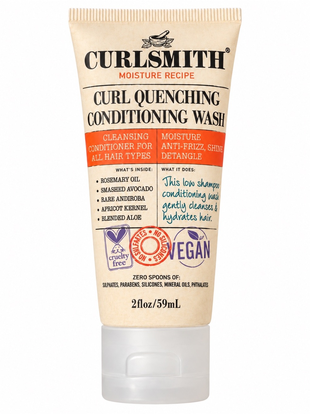 Curlsmith Curl Quenching Conditioning Wash 2 oz Vegan Travel Size